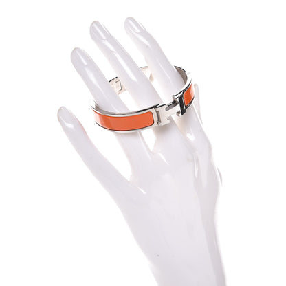 Hermes Enamel Narrow Clic Clac H Bracelet PM Orange 2 of 4