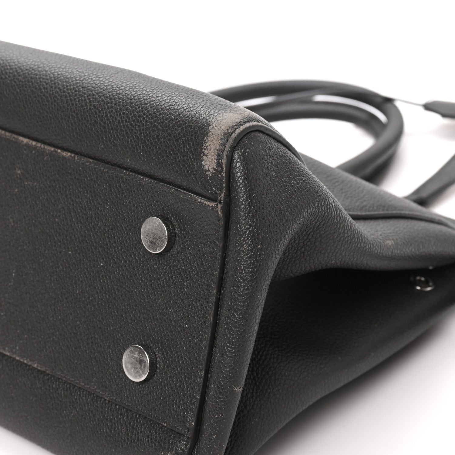 Saint Laurent Grained Calfskin Medium Cabas Rive Gauche Coal 10 of 11