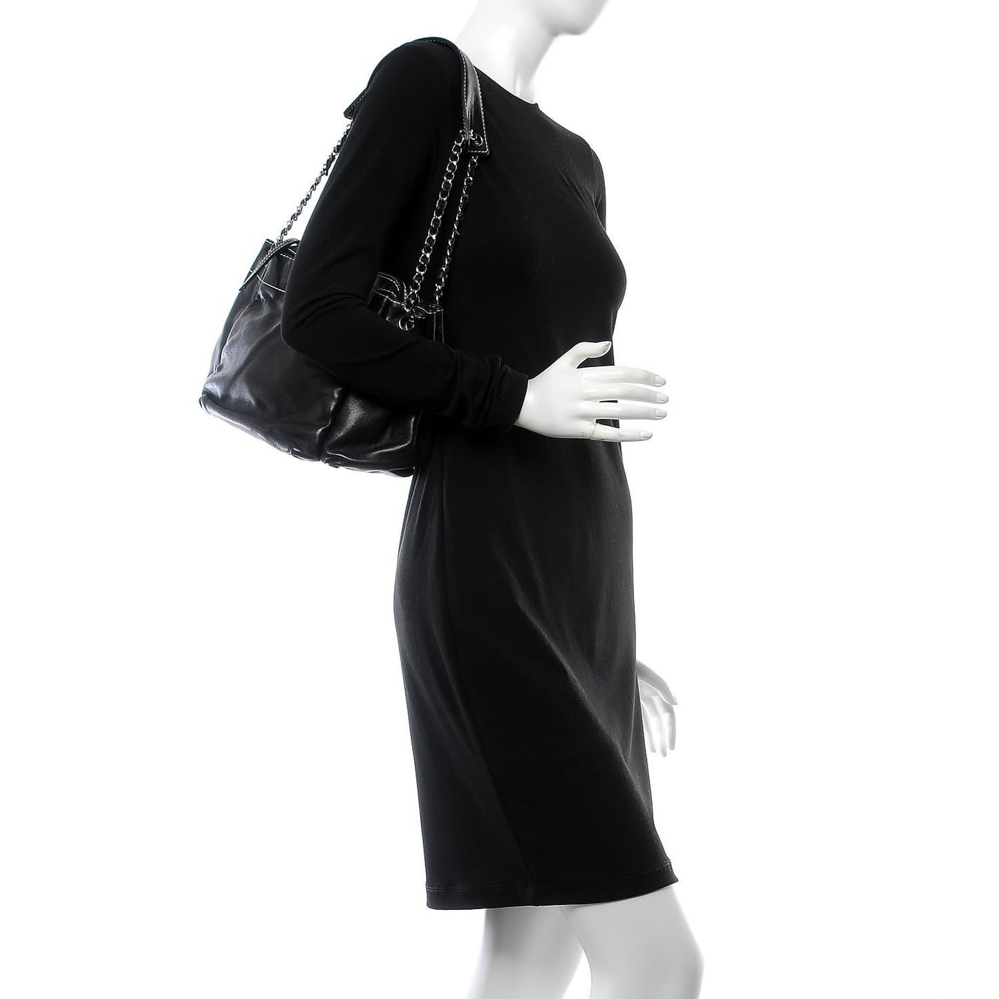 Lambskin Lax Accordion Hobo Black
