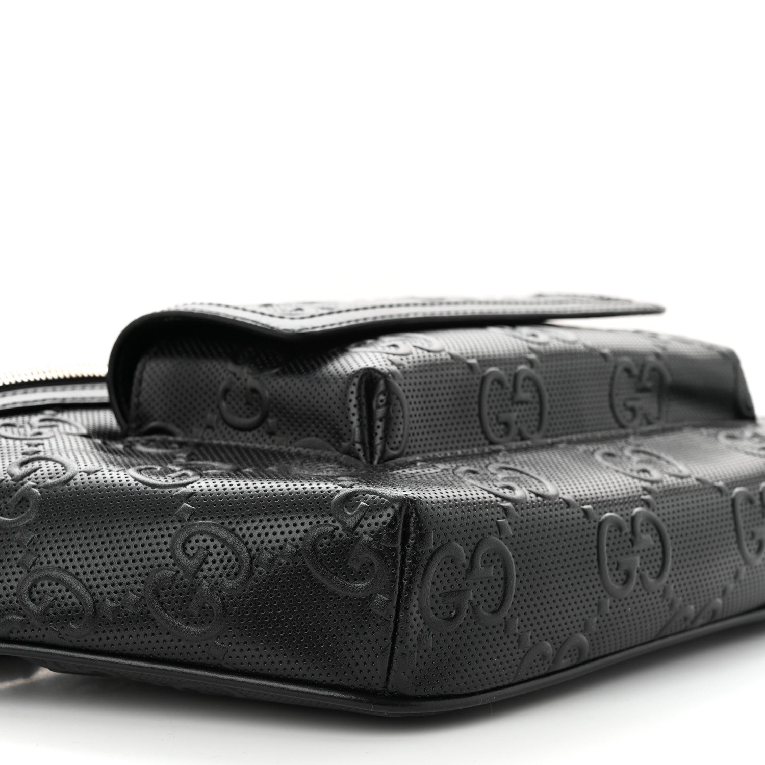 Gucci Calfskin GG Tennis Embossed Pocket Belt Bag Black 9 of 10