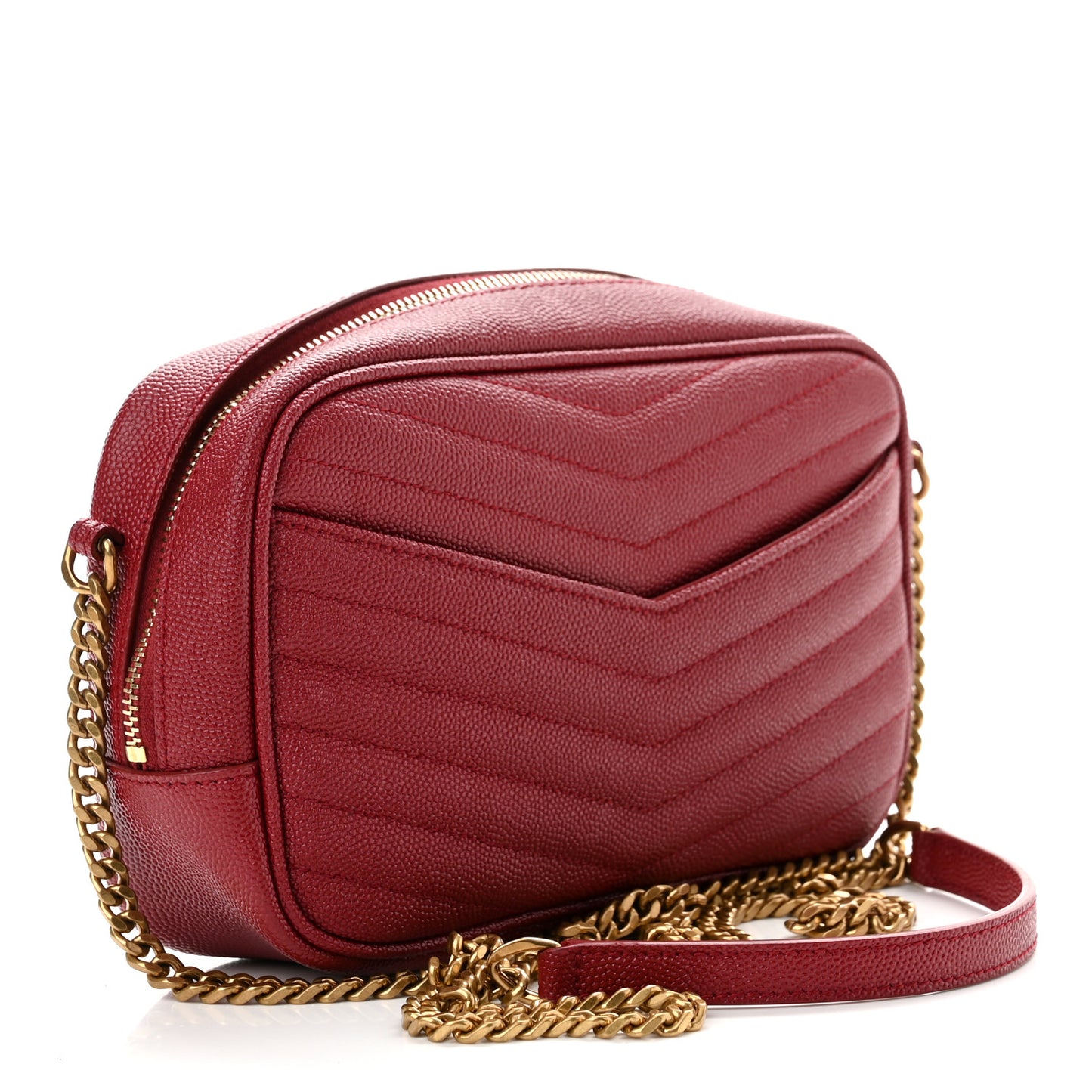 Grain De Poudre Matelasse Monogram Mini Lou Camera Bag Opyum Red
