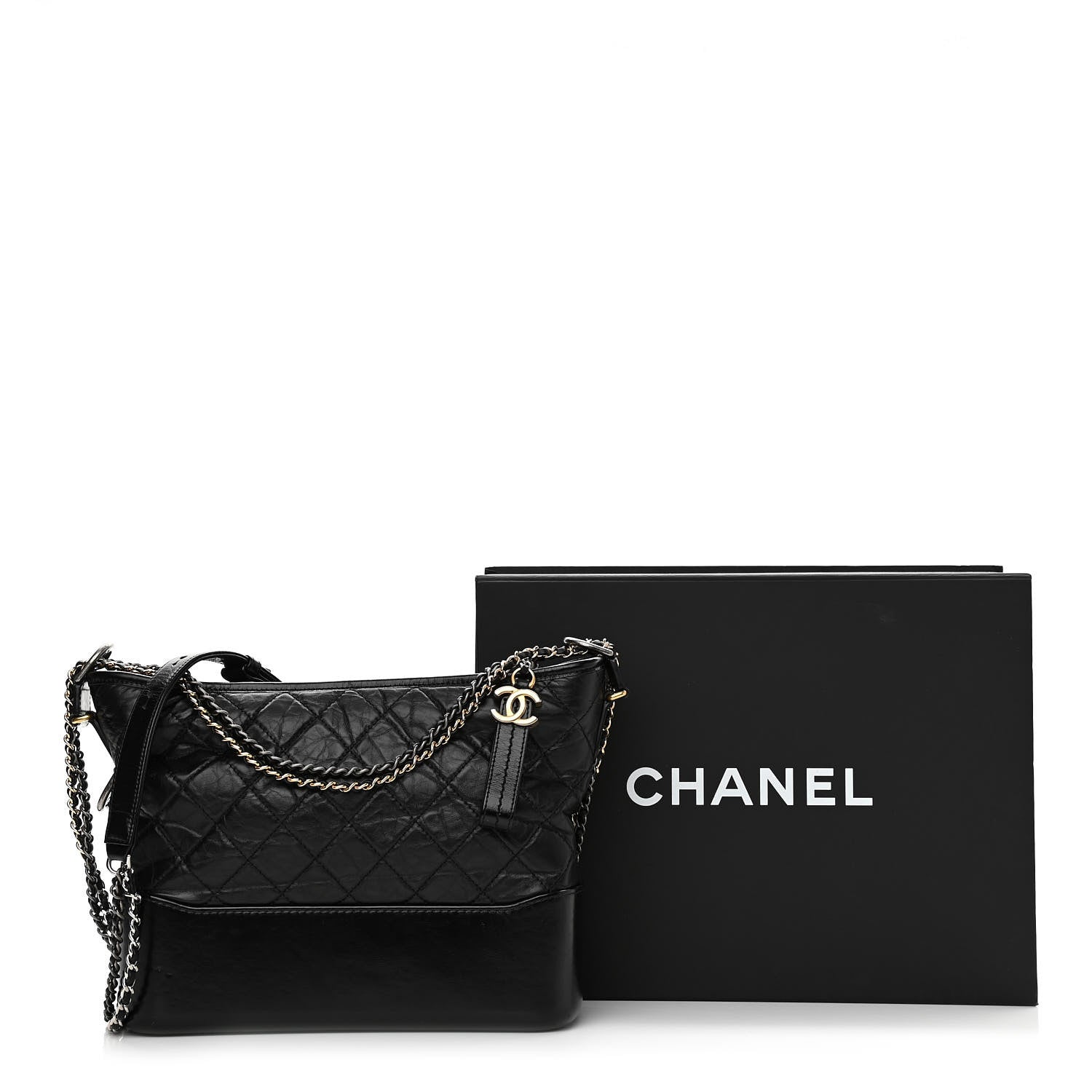 Chanel Aged Calfskin Quilted Medium Gabrielle Hobo Black 13 of 13