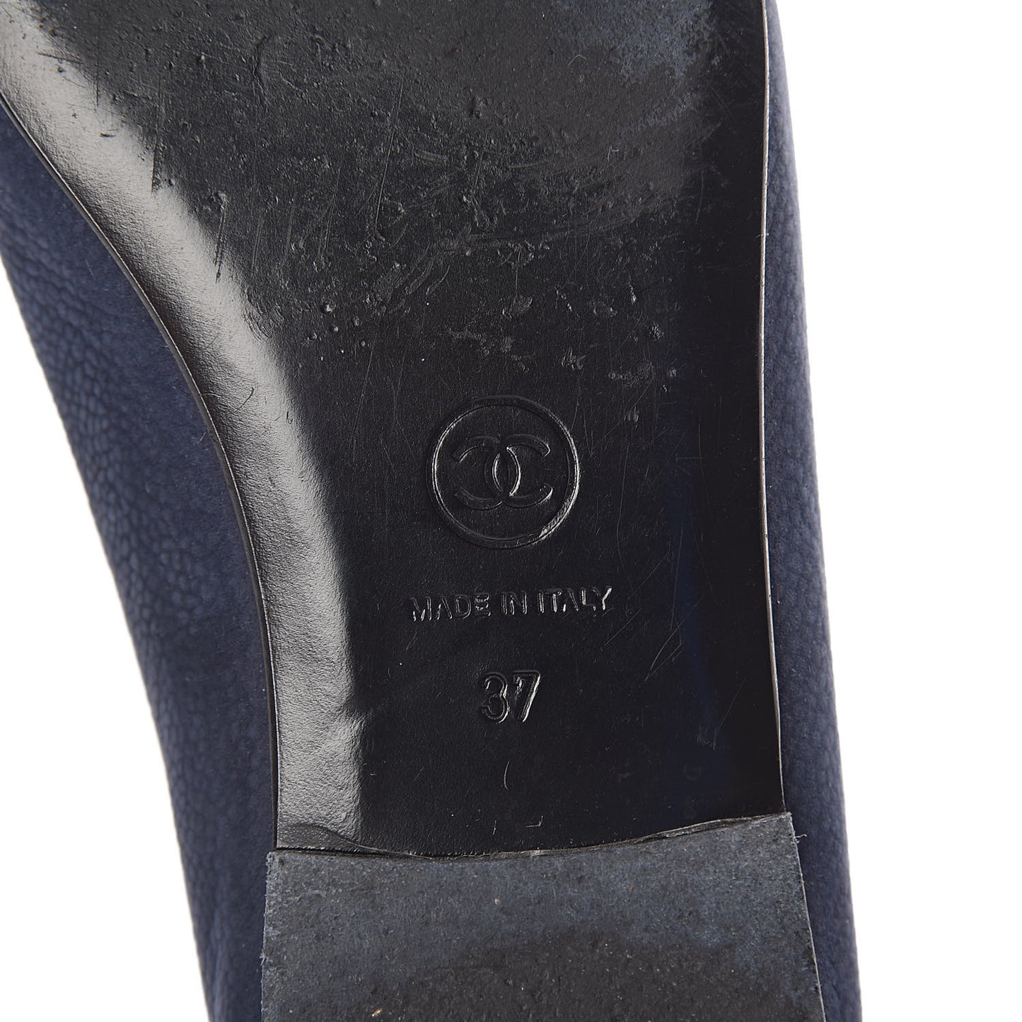 Nubuck Cap Toe CC Ballerina Flats 37 Marine