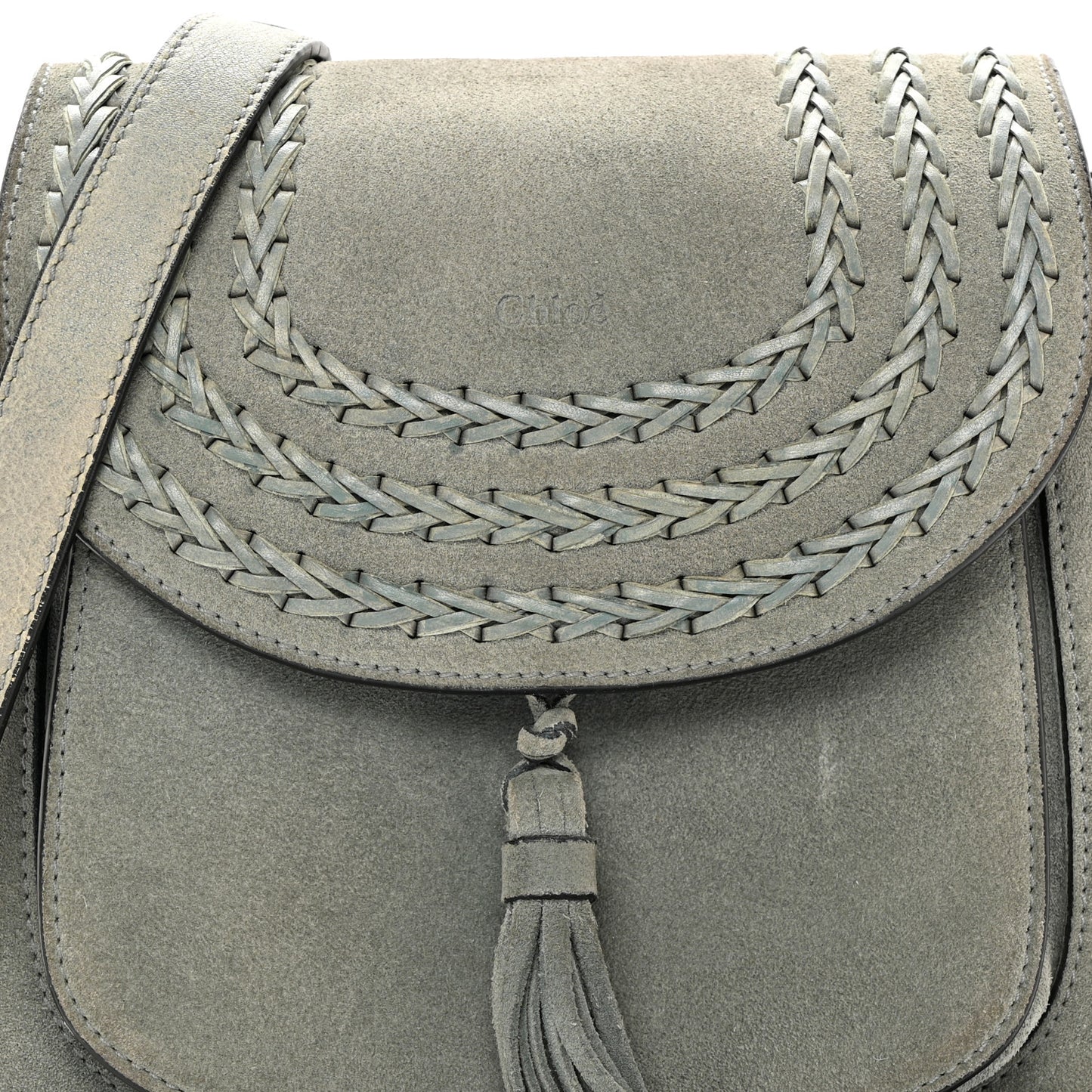 Suede Calfskin Braided Small Hudson Shoulder Bag Blue