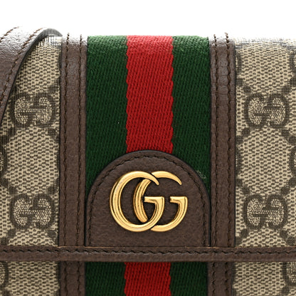 Gucci GG Supreme Monogram Web Mini Ophidia Crossbody Bag Beige New Acero Acero 8 of 11