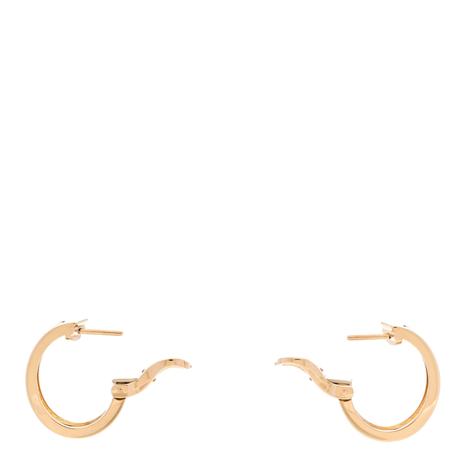 Cartier 18K Yellow Gold 5.5mm LOVE French Clip Hoop Earrings 3 of 5