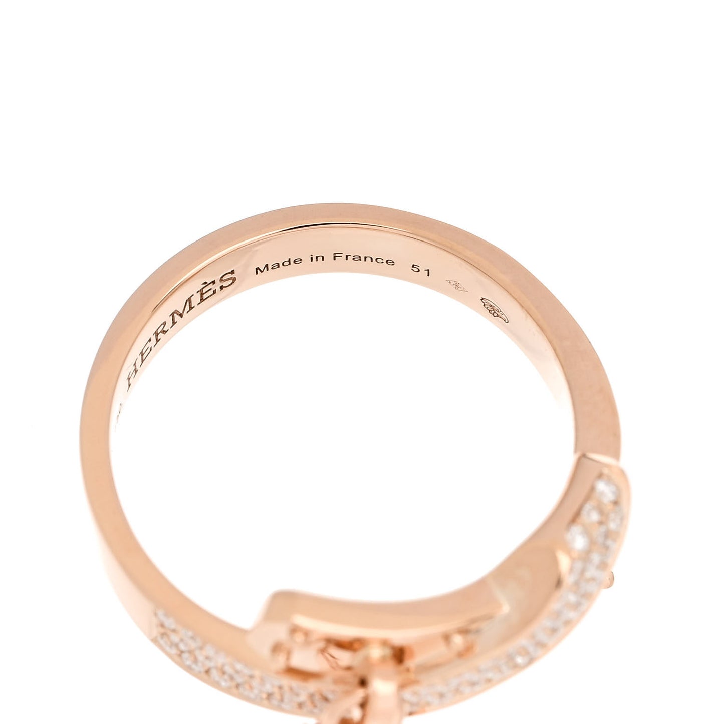 18K Rose Gold Diamond Kelly Gavroche Ring 51 5.75