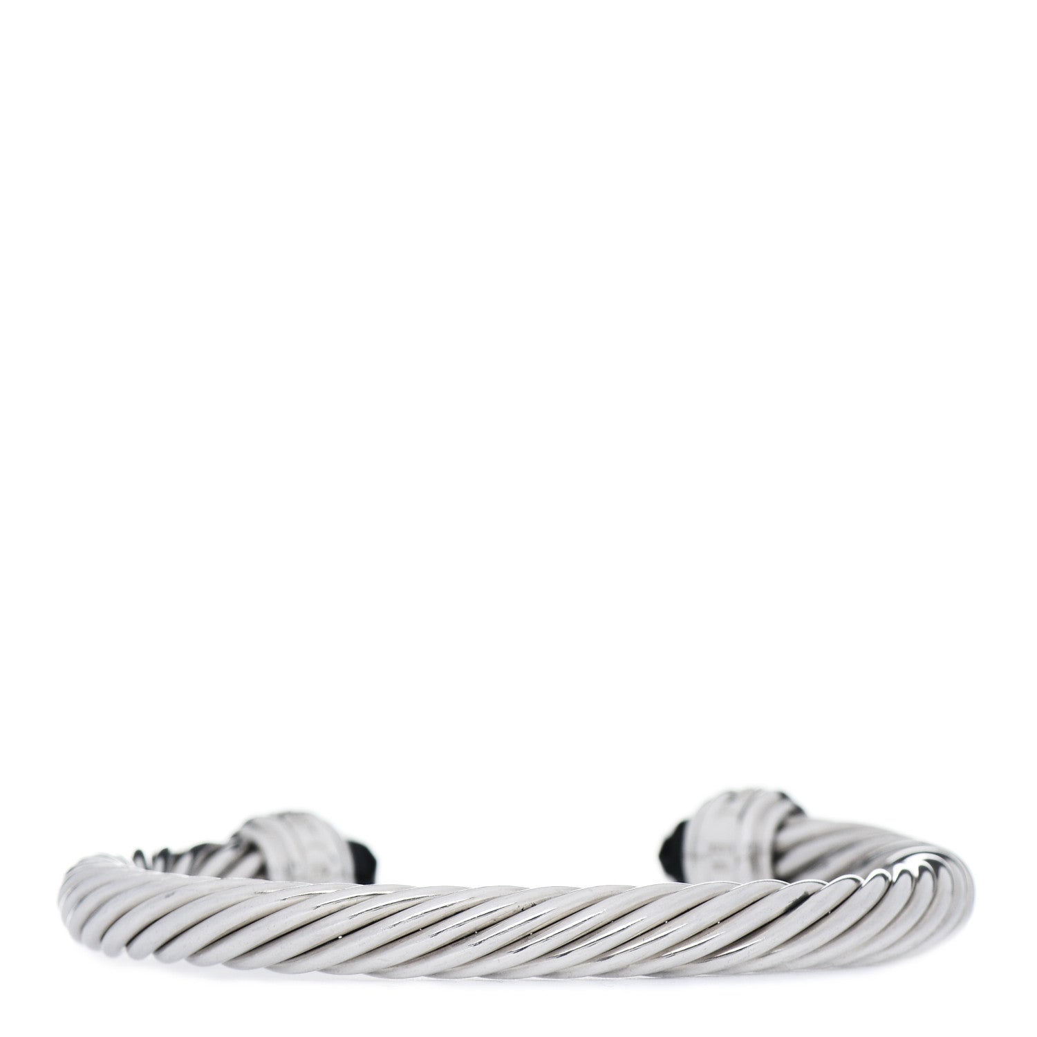 David Yurman Sterling Silver Diamond Black Onyx 7mm Cable Classics Bracelet 3 of 4