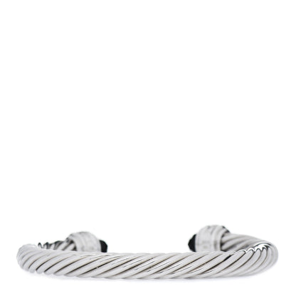 David Yurman Sterling Silver Diamond Black Onyx 7mm Cable Classics Bracelet 3 of 4