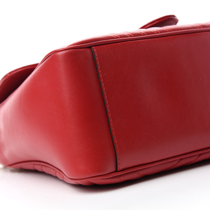 Gucci Calfskin Matelasse Small GG Marmont Top Handle Shoulder Bag Hibiscus Red 6 of 10