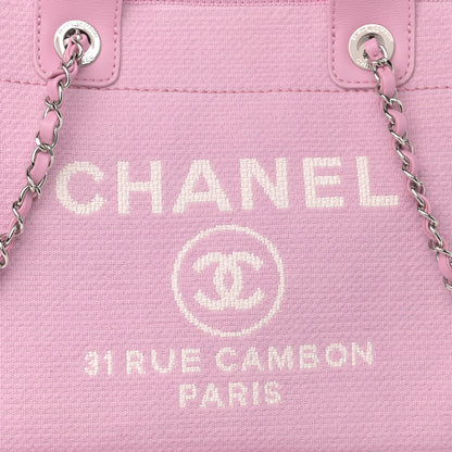 Chanel Mixed Fibers Small Deauville Tote Pink 9 of 11