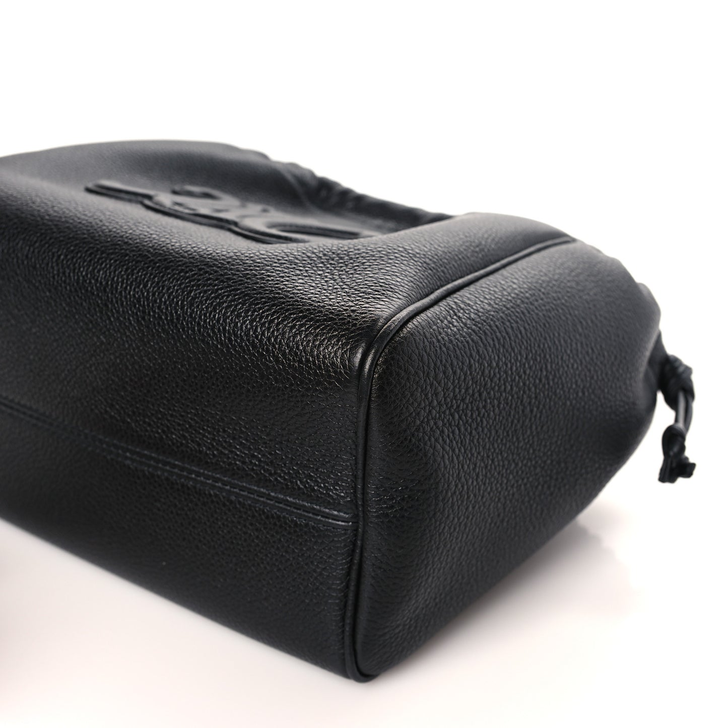 Calfskin Cuir Small Triomphe Cabas Drawstring Black
