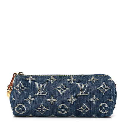 Louis Vuitton Monogram Denim Speedy GM Pochette Case 1 of 7