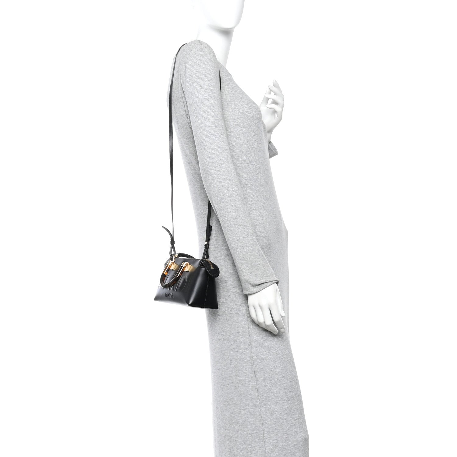 Fendi Vitello King Plexiglass Logo Embossed Mini By The Way Top