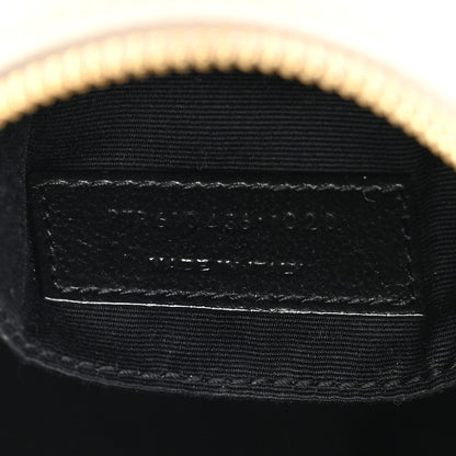Saint Laurent Grain De Poudre Matelasse Chevron Quilted Round Vinyle Camera Bag Crema Soft 7 of 11