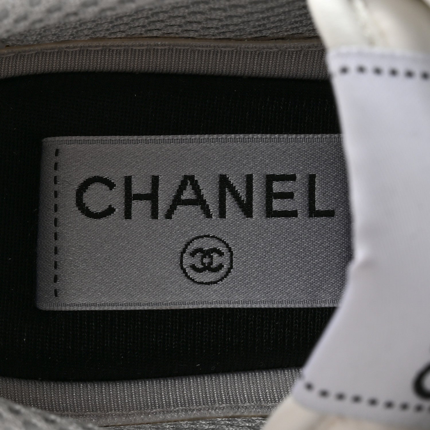 Chanel Suede Calfskin Fabric CC Sneakers 36 Dark Grey Light Pink 7 of 14