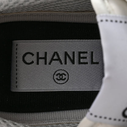 Chanel Suede Calfskin Fabric CC Sneakers 36 Dark Grey Light Pink 7 of 14