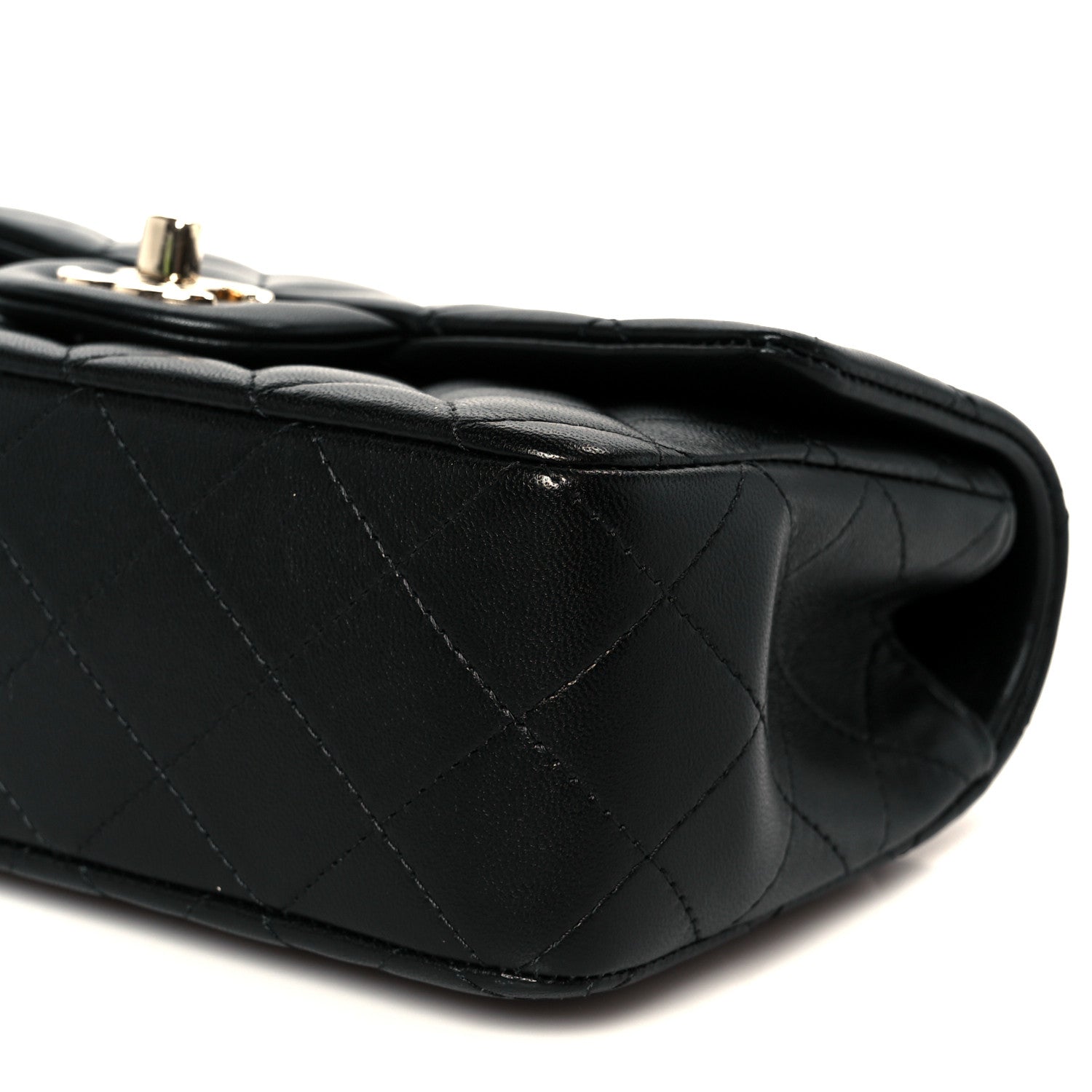 Chanel Lambskin Quilted Mini Top Handle Rectangular Flap Black 11 of 12