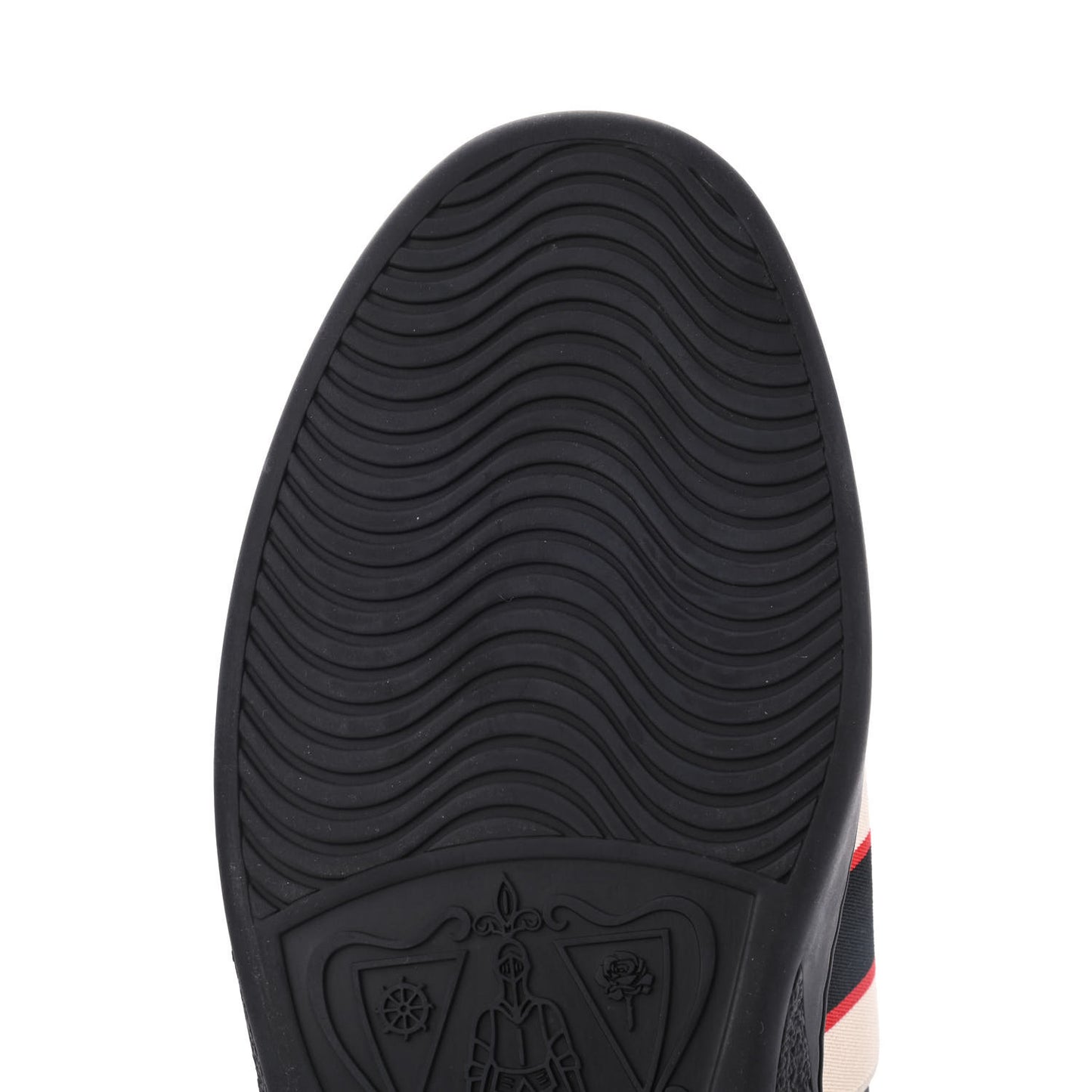 Calfskin Stripe Mens New Ace Sneakers 10 Black Ecru Red Flame