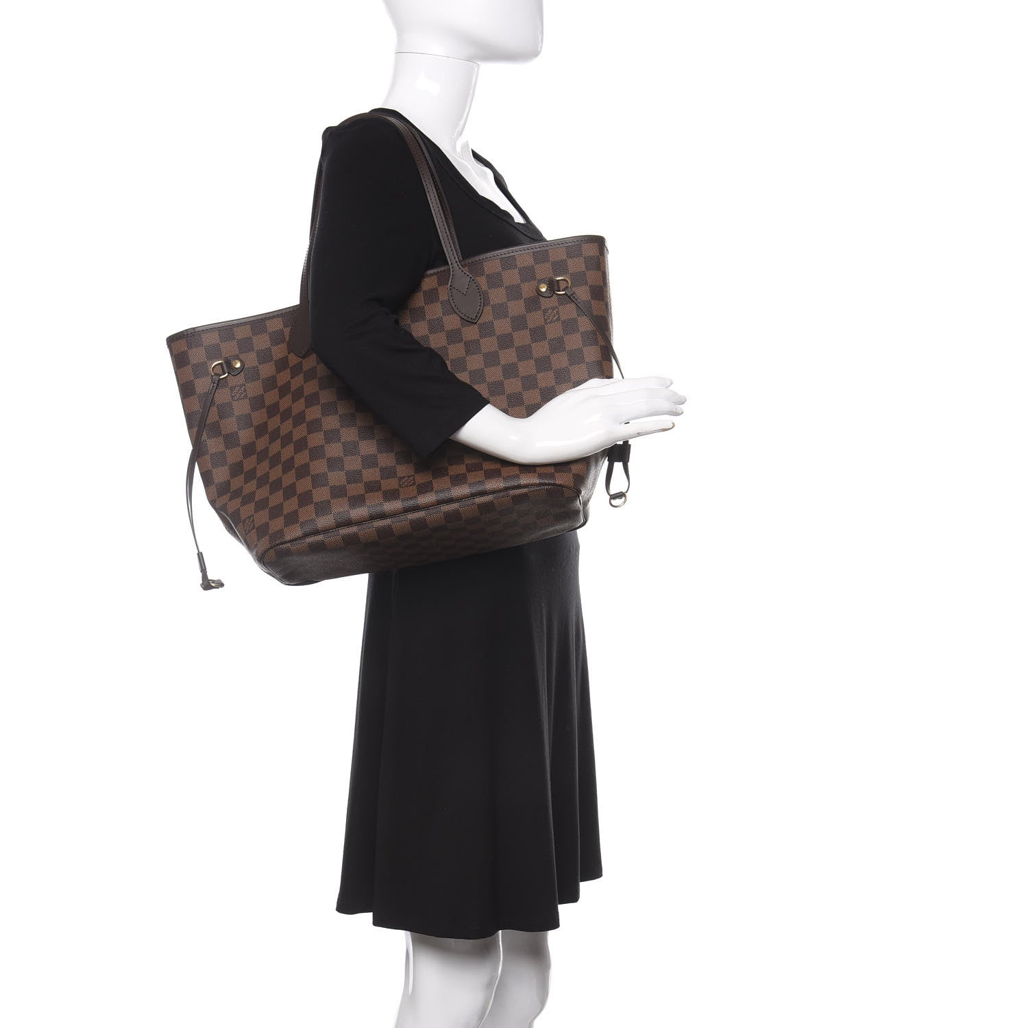 Louis Vuitton Damier Ebene Neo Neverfull MM Rose Ballerine 2 of 9