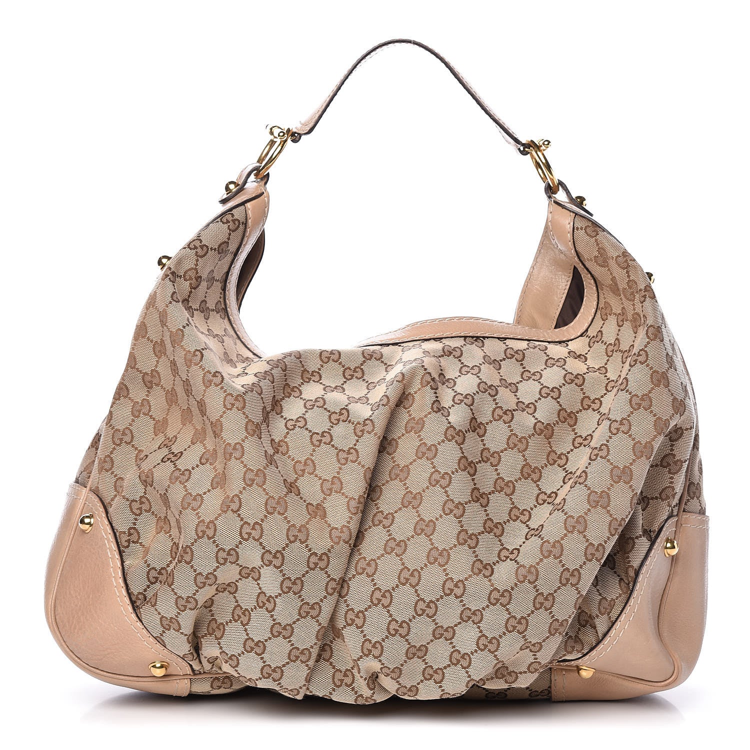 Gucci Monogram Large Jockey Hobo Beige 1 of 13