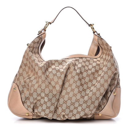 Gucci Monogram Large Jockey Hobo Beige 1 of 13
