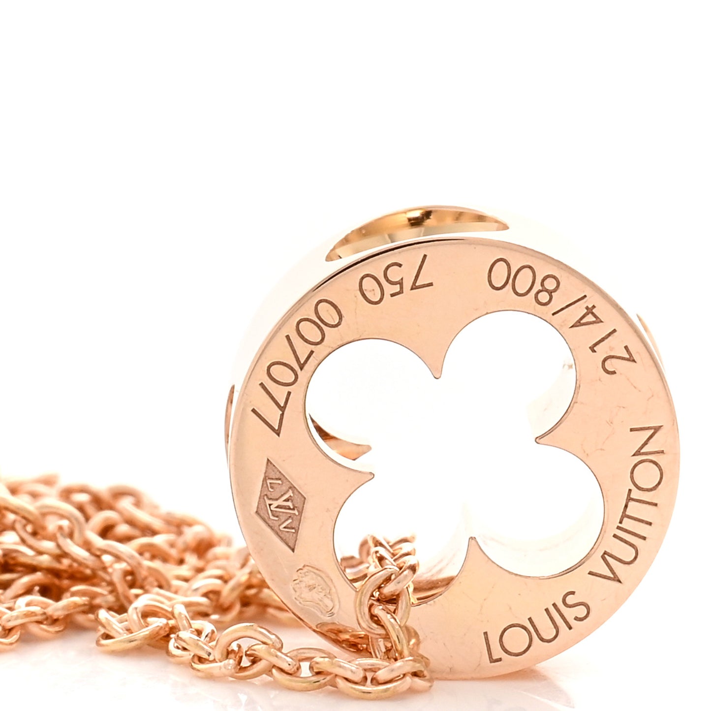 18K Pink Gold Diamond Empreinte Pendant Necklace