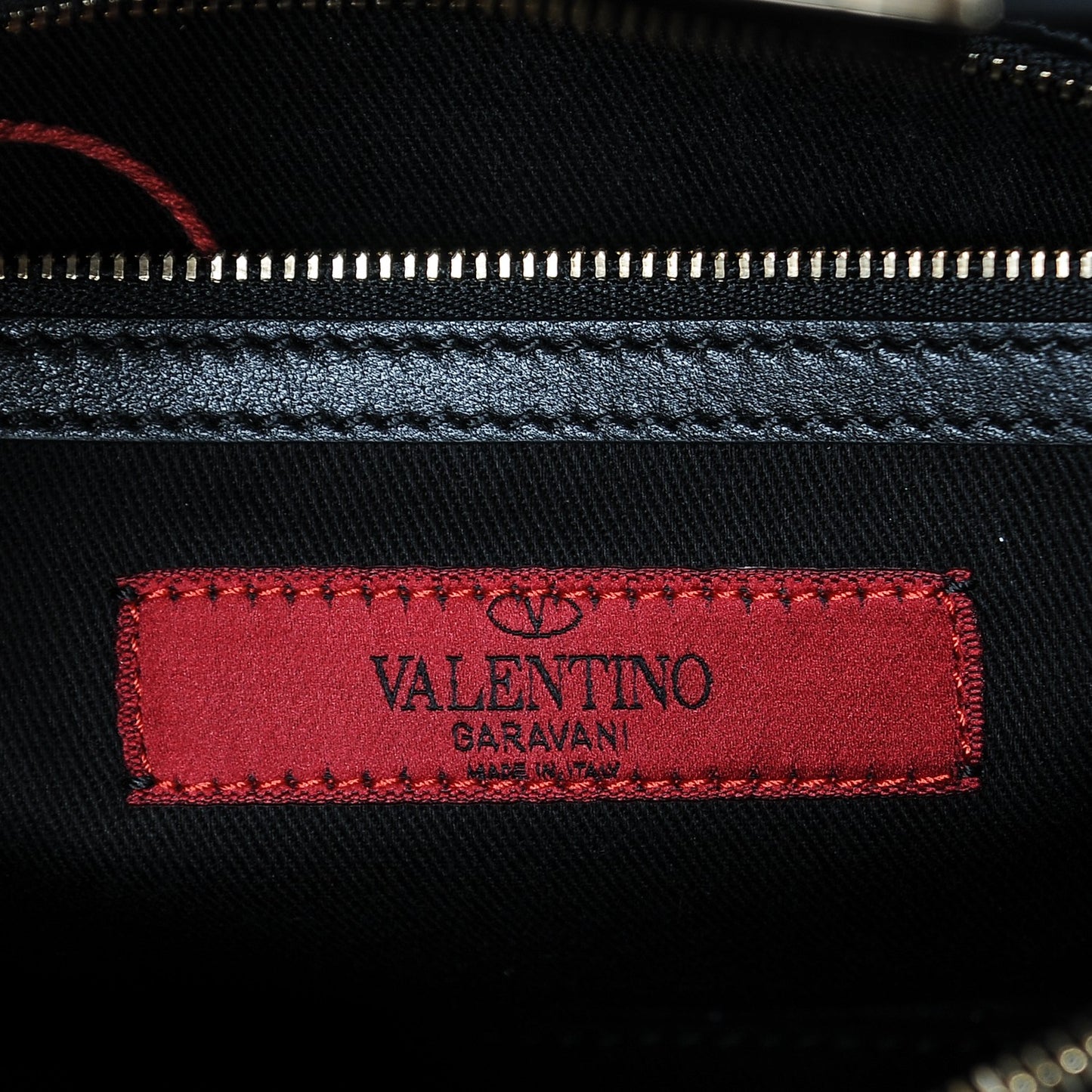 Vitello Small Rockstud Single Handle Flap Bag Black