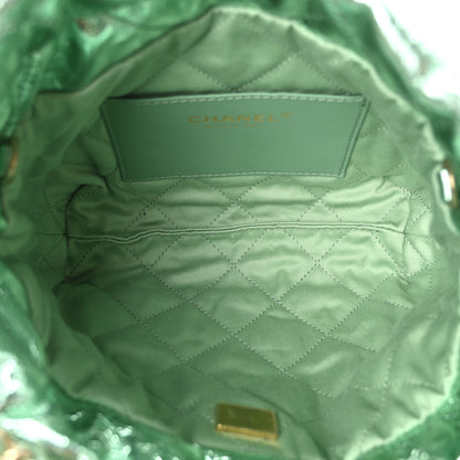 Chanel Metallic Calfskin Quilted Mini Chanel 22 Green 5 of 10
