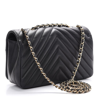 Chanel Calfskin Chevron Quilted Mini Statement Flap Black 2 of 11
