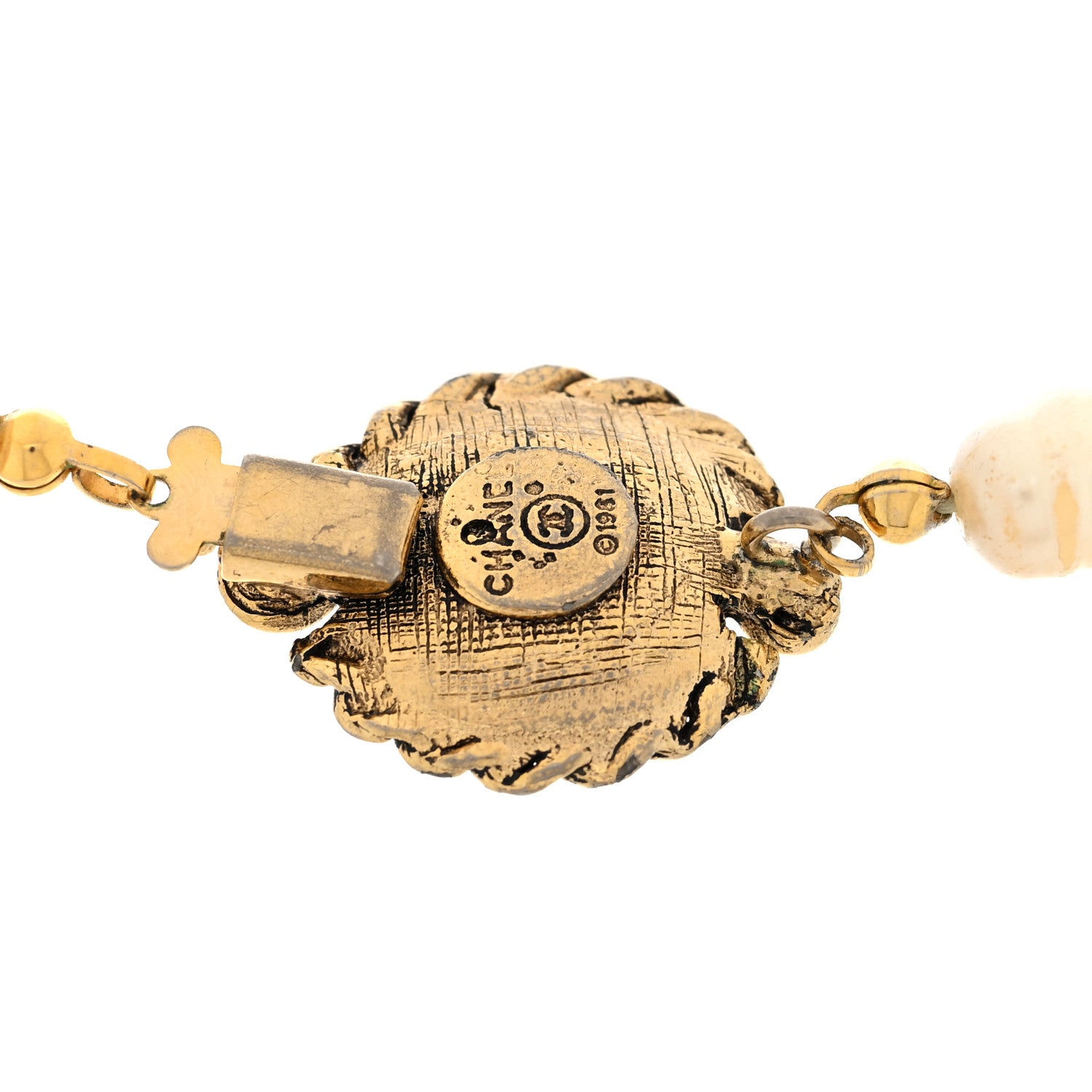 Chanel Pearl Long Necklace Gold 4 of 4