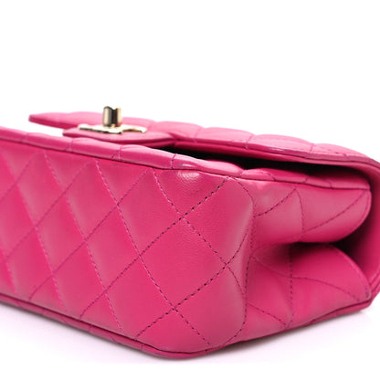 Chanel Lambskin Quilted Mini Crystal Top Handle Rectangular Flap Dark Pink 11 of 11