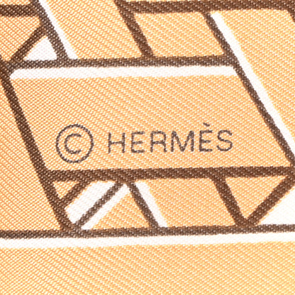 Hermes Silk Masan & Masan Scarf 90 White Beige Gris 3 of 4