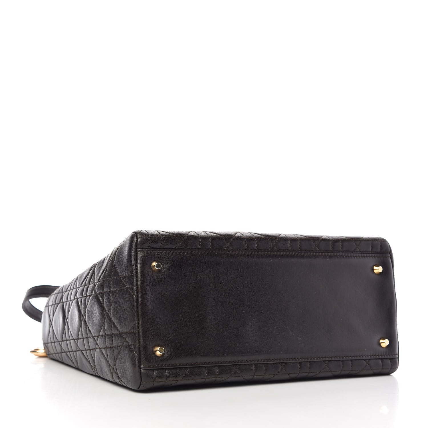 Christian Dior Lambskin Cannage Medium Lady Dior Dark Brown 4 of 11