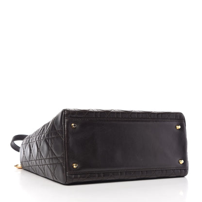 Christian Dior Lambskin Cannage Medium Lady Dior Dark Brown 4 of 11
