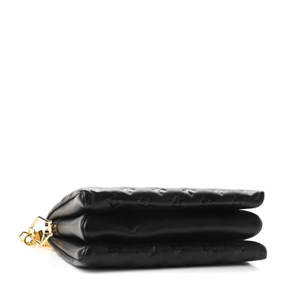 Louis Vuitton Lambskin Embossed Monogram Coussin PM Black 4 of 11