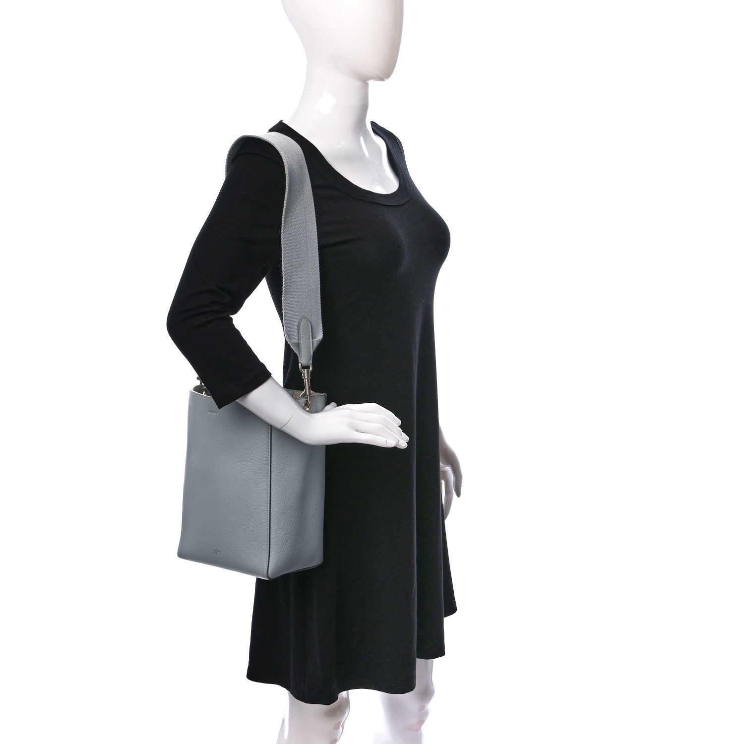 Celine Soft Grained Calfskin Small Sangle Bucket Bag Grey 3 of 9