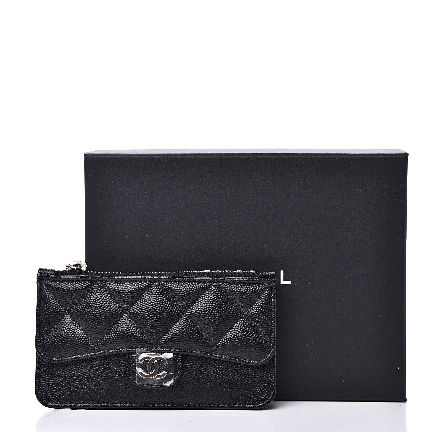 Chanel Caviar Quilted Flap Zip Card Holder Black 7 of 7