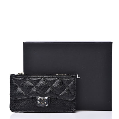 Chanel Caviar Quilted Flap Zip Card Holder Black 7 of 7