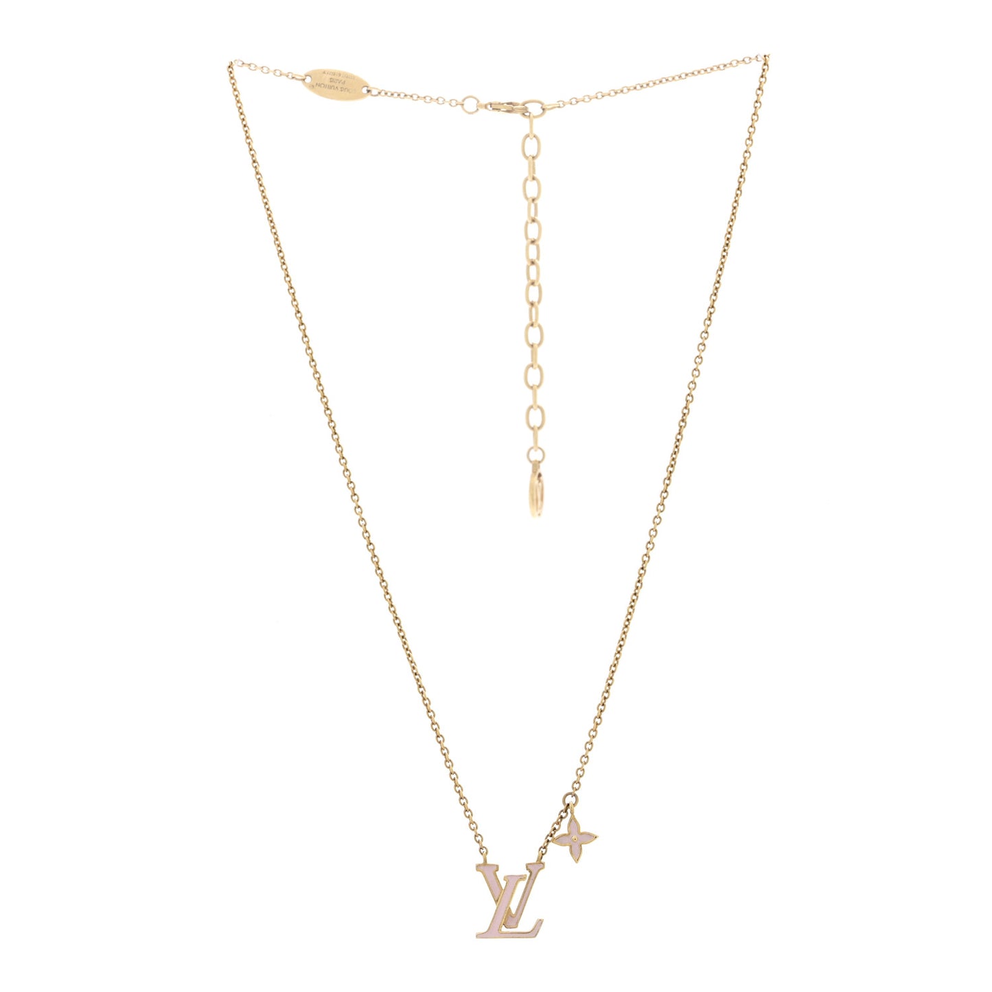 Enamel LV Iconic Necklace Gold Pink