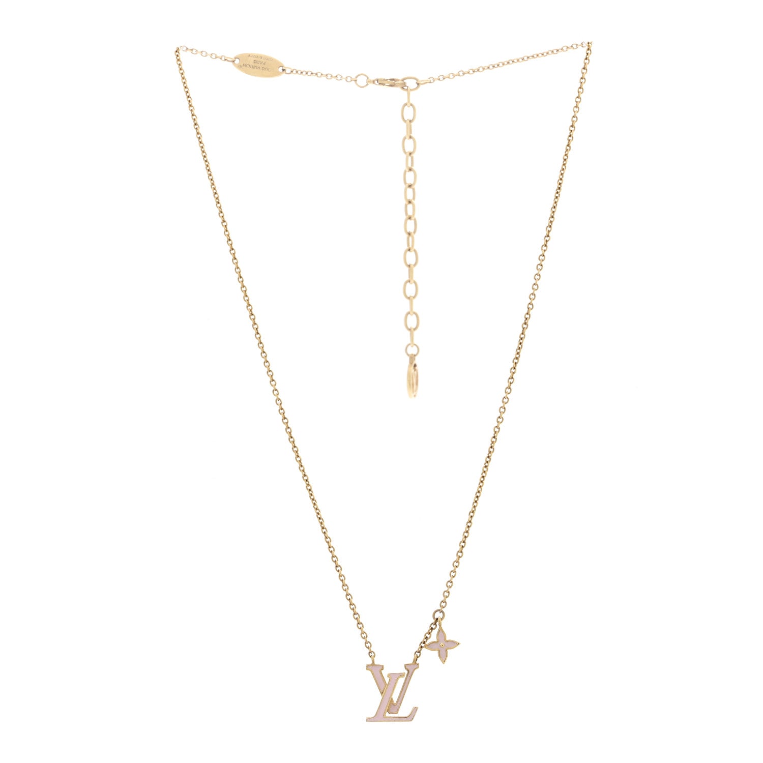 Louis Vuitton Enamel LV Iconic Necklace Gold Pink 3 of 7