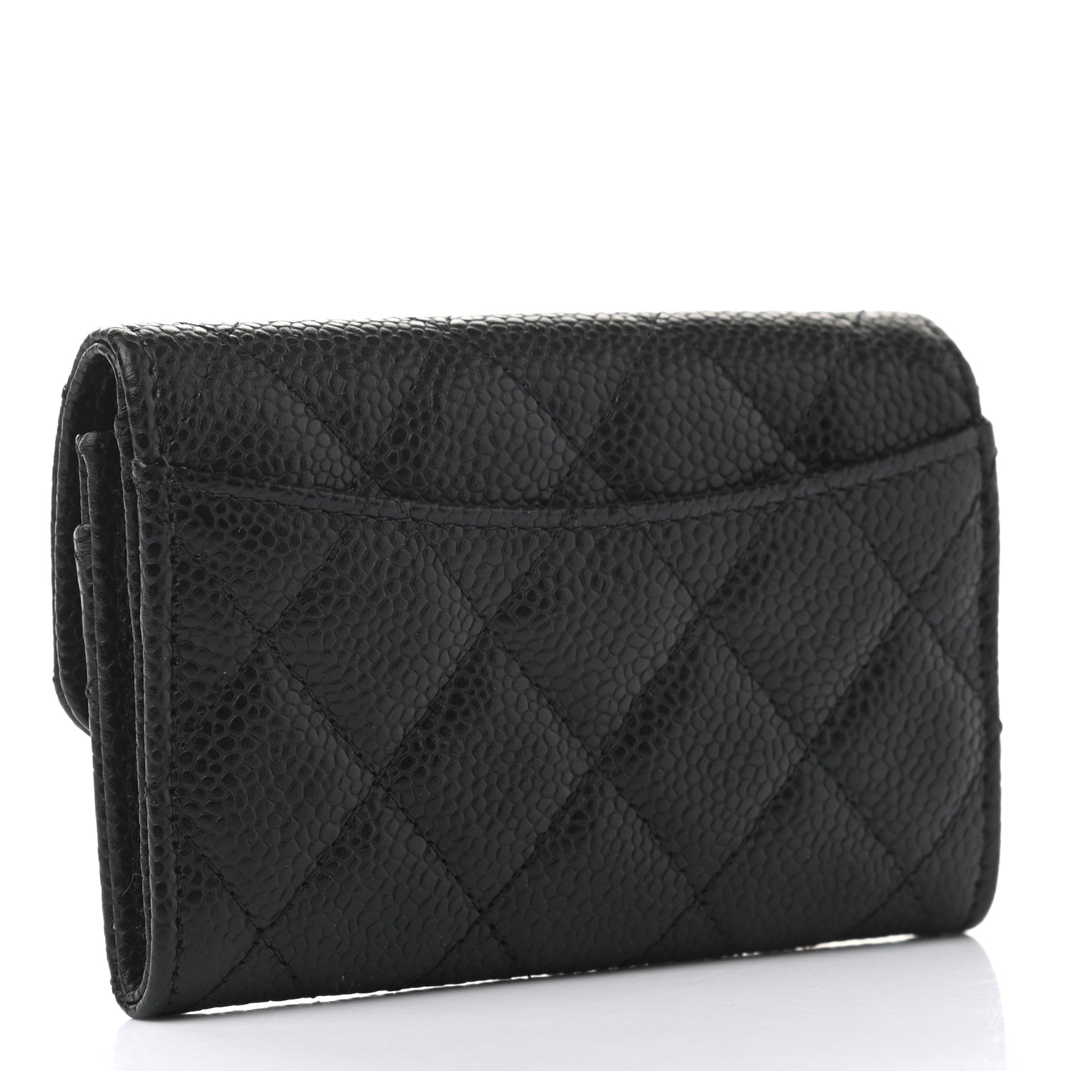 Chanel Caviar Quilted Flap Card Holder Wallet Black 3 of 9