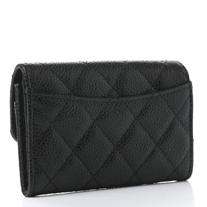 Chanel Caviar Quilted Flap Card Holder Wallet Black 3 of 9