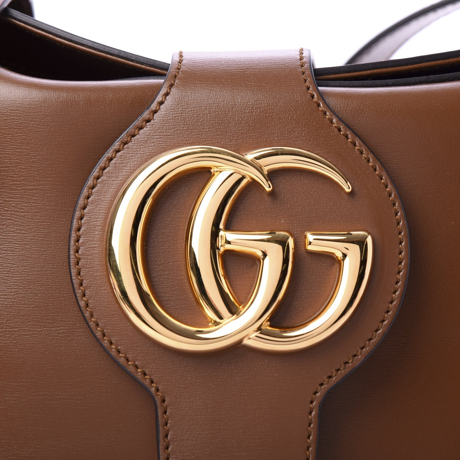 Gucci Boarded Plutone Calfskin Medium Arli Shoulder Bag Nocciola 10 of 10