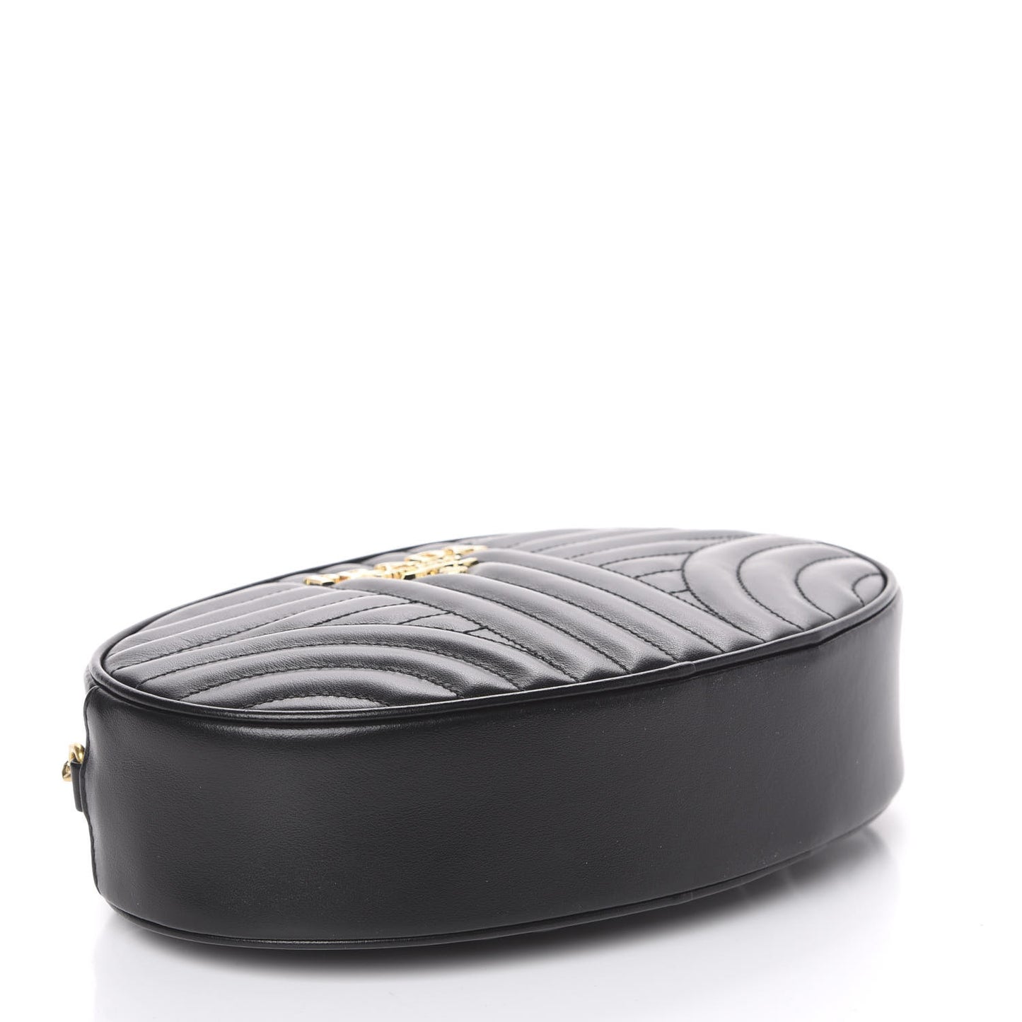 Soft Calfskin Oval Diagramme Crossbody Bag Black