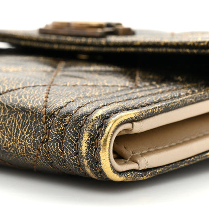 Chanel Cracked Metallic Calfskin Quilted Compact Boy Wallet Gold 9 of 17