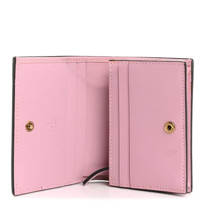 Gucci Calfskin Queen Margaret Card Case Wallet Sugar Pink Hibiscus Red Mystic White 5 of 13