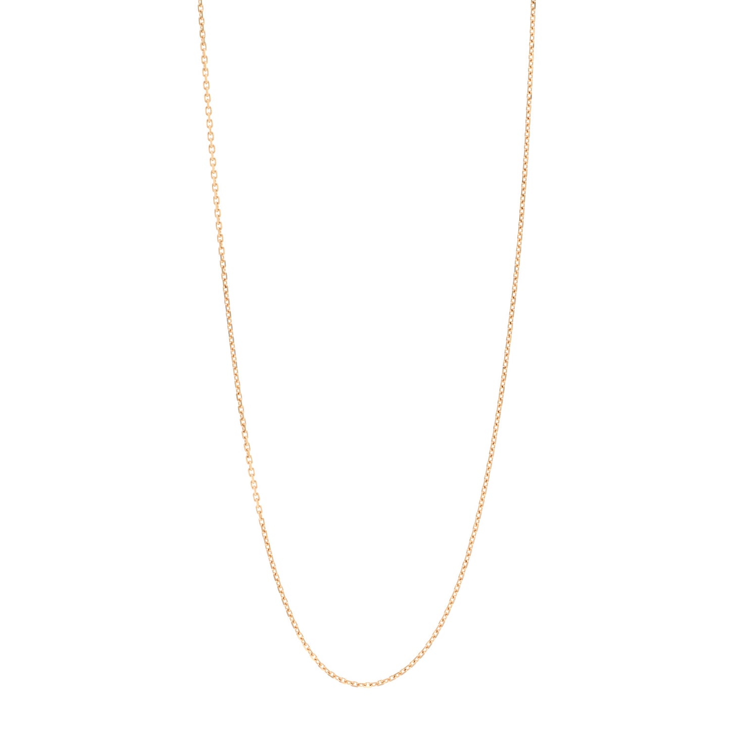 18K Yellow Gold Trace Chain Necklace 70cm