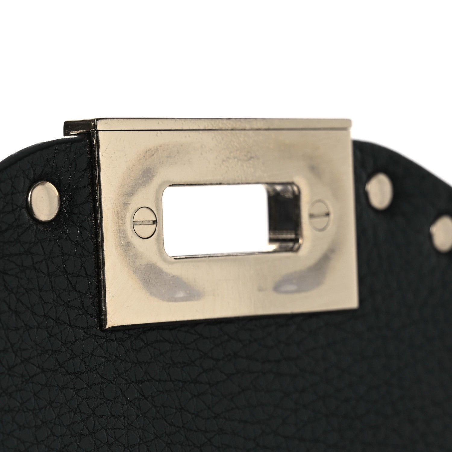 Valentino Garavani Pebbled Calfskin Medium Rockstud Flap Saddle Bag Black 14 of 15