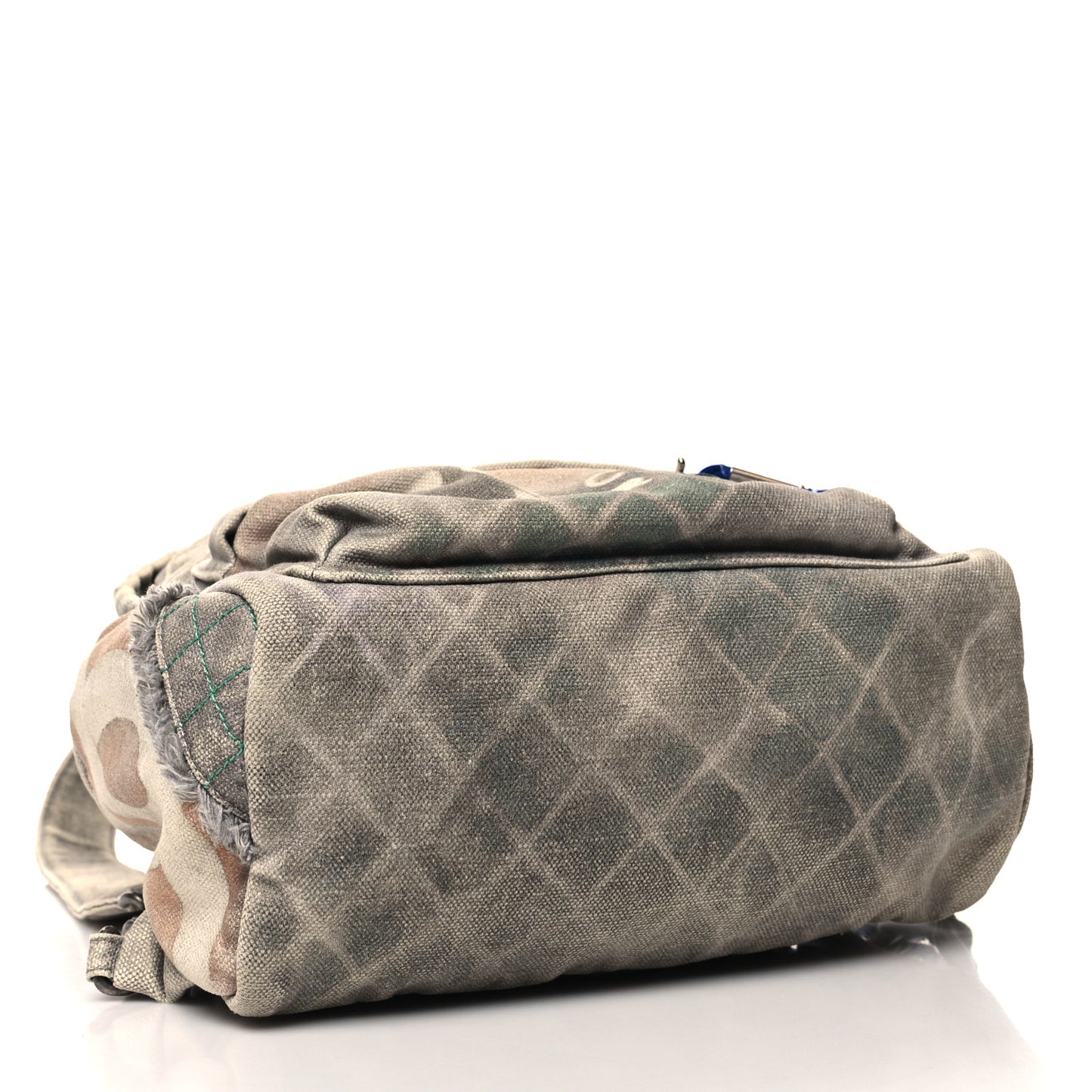 Graffiti Printed Canvas Medium Backpack Grey